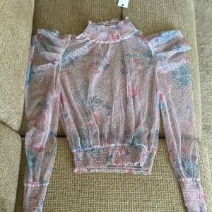 Flowered sheer blouse